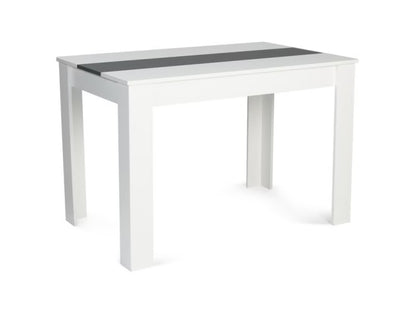 Table à manger rectangle 4 personnes blanche et grise 110 cm